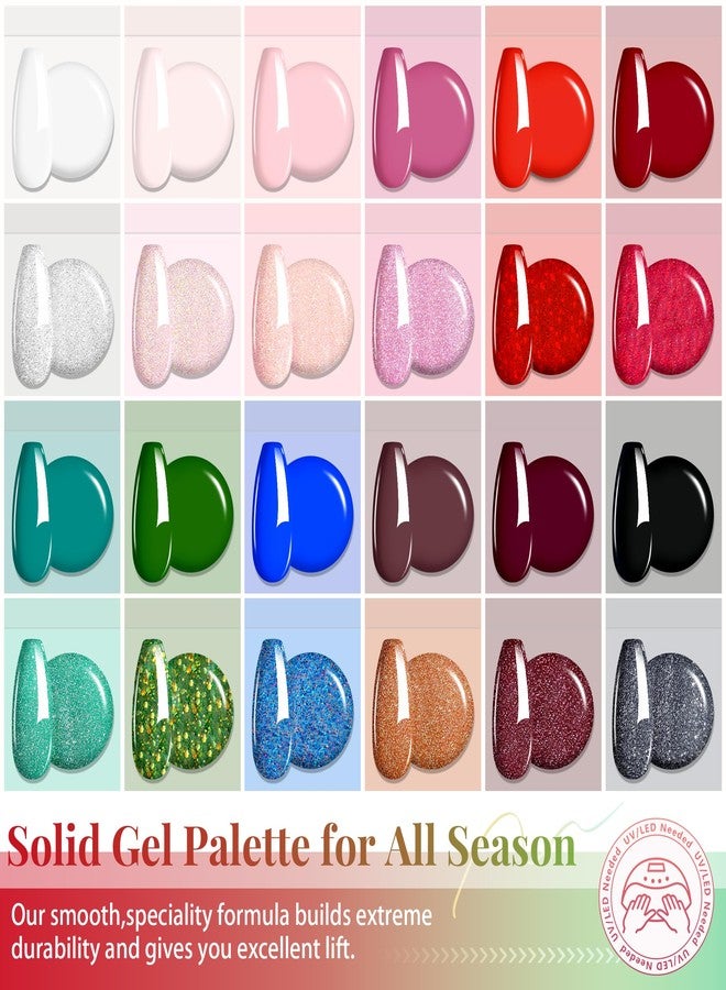 ABAC 24 Colors Christmas Nail Art Gel,Sponge Pat Paint for Ombre Blush Blooming Aura,No Wipe UV/LED Curing Gel for Floral Painting DIY - Image 4